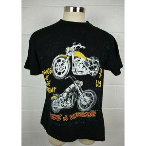 Vtg 90s Caribbean‎ Dream T-Shirt Motorcycles Made Different in the USA Winner XL